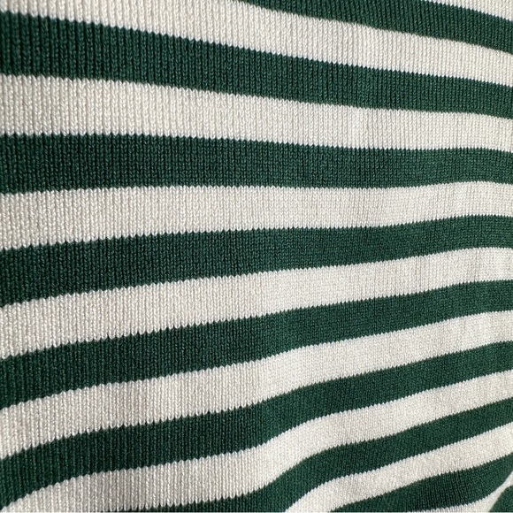 Zara XS green/white striped cropped turtleneck, stretchy, long sleeve - Picture 4 of 14